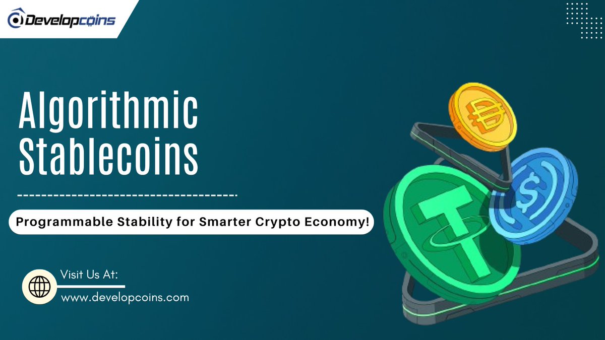 developcoins's tweet image. Launch your own #AlgorithmicStablecoin with Developcoins – your trusted partner in #stablecoindevelopment! From smart contract creation to seamless #crypto integration, our expert team ensures a secure, scalable, and #decentralized solution. Visit: developcoins.com/algorithmic-st…