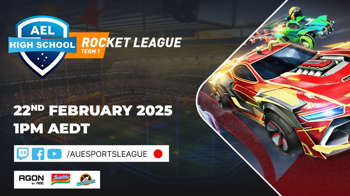 Australian Esports League (@auesportsleague) on Twitter photo Divisional League Play begins tomorrow for Rocket League in the AEL High Schools Competition!
🔴Sat 22 Feb @ 1PM AEDT
📺twitch.tv/auesportsleague
🎙️<a href="/MendrixNm/">Mendrix</a> & <a href="/formalcasting/">max vonneumann</a>
The AEL is proudly sponsored by <a href="/AGONbyAOC/">AGON by AOC</a>, <a href="/Indomielovers/">Indomie</a> & The Department of Health and Aged Care Divisional League Play begins tomorrow for Rocket League in the AEL High Schools Competition!
🔴Sat 22 Feb @ 1PM AEDT
📺twitch.tv/auesportsleague
🎙️<a href="/MendrixNm/">Mendrix</a> & <a href="/formalcasting/">max vonneumann</a>
The AEL is proudly sponsored by <a href="/AGONbyAOC/">AGON by AOC</a>, <a href="/Indomielovers/">Indomie</a> & The Department of Health and Aged Care