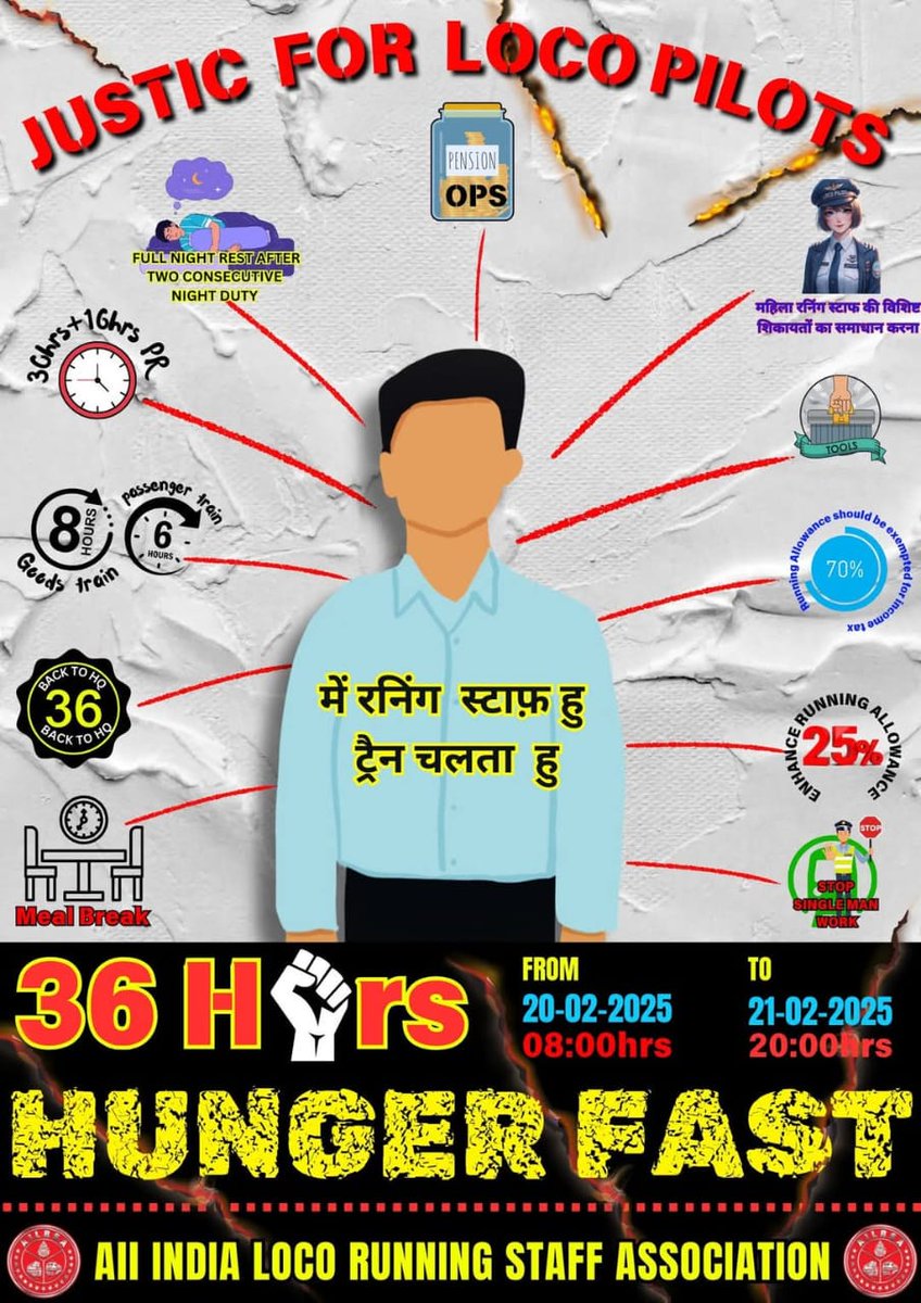 HEMANTSEN2708's tweet photo. @engmanishmishra @PMOIndia @AshwiniVaishnaw @RailMinIndia @indianrailway_ @RahulGandhi @the_hindu @aajtak @htTweets @AmarUjalaNews @TNNavbharat @BBC #hungerfast #AILRSA https://t.co/Fj5QYkIQJa