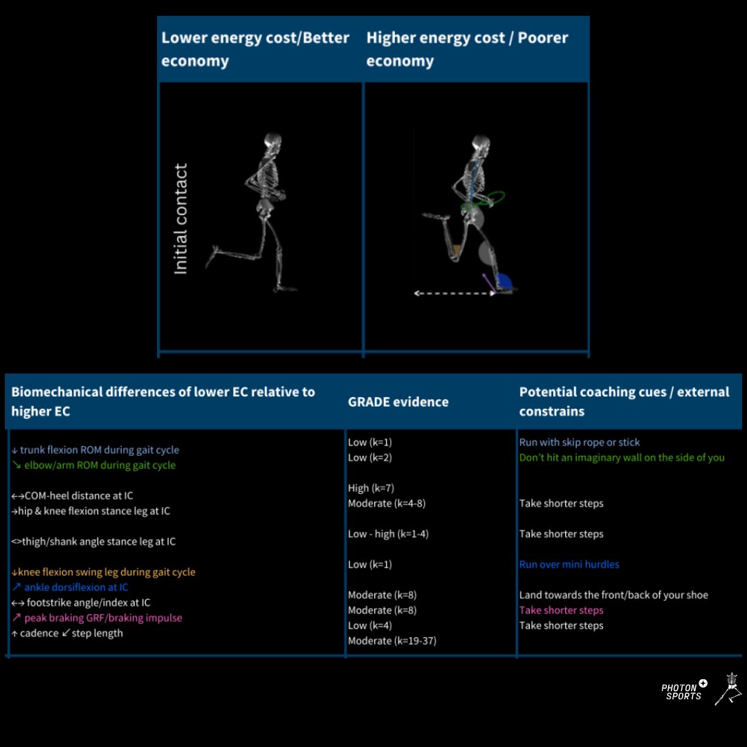 sciofmultispeed's tweet photo. A schematic visualisation of the most important associations between running economy &amp; biomechanics from meta-analyses and individual study results 🏃🔎

Read our latest blog to discover more⬇️

🔗https://t.co/z3an3QRytN https://t.co/N42j3BT8tR