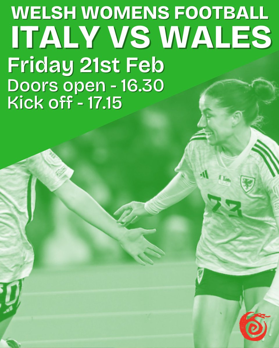 TOMORROW doors open 16:30
Welsh Women's Football
Wales vs Italy - 17:15 kick off
#faw #womensfootball #cymru #londonwelshcentre #UEFAWomensNationsLeague #UEFA #football #welshfootball