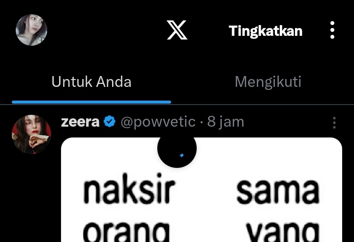 males nya on twt tu gini 😌 macet bjir dah tua ni akun