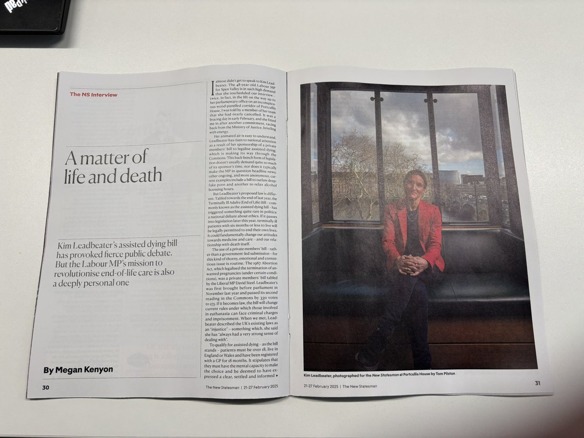 megan kenyon (@meganekenyon) on Twitter photo My interview with Kim Leadbeater is in this week’s edition of <a href="/NewStatesman/">The New Statesman</a>
newstatesman.com/politics/healt… My interview with Kim Leadbeater is in this week’s edition of <a href="/NewStatesman/">The New Statesman</a>
newstatesman.com/politics/healt…
