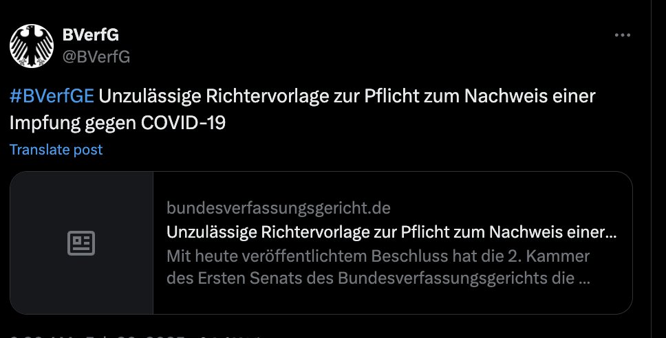 docbrandenburg's tweet photo. Das Bundesverfassungsgericht deckt die „Impf“-Morde der Parteienkorruption – weil es ein Teil von ihr ist. Das @BVerfG ist ein Feind unseres Grundgesetzes. https://t.co/jTdXDsSioA