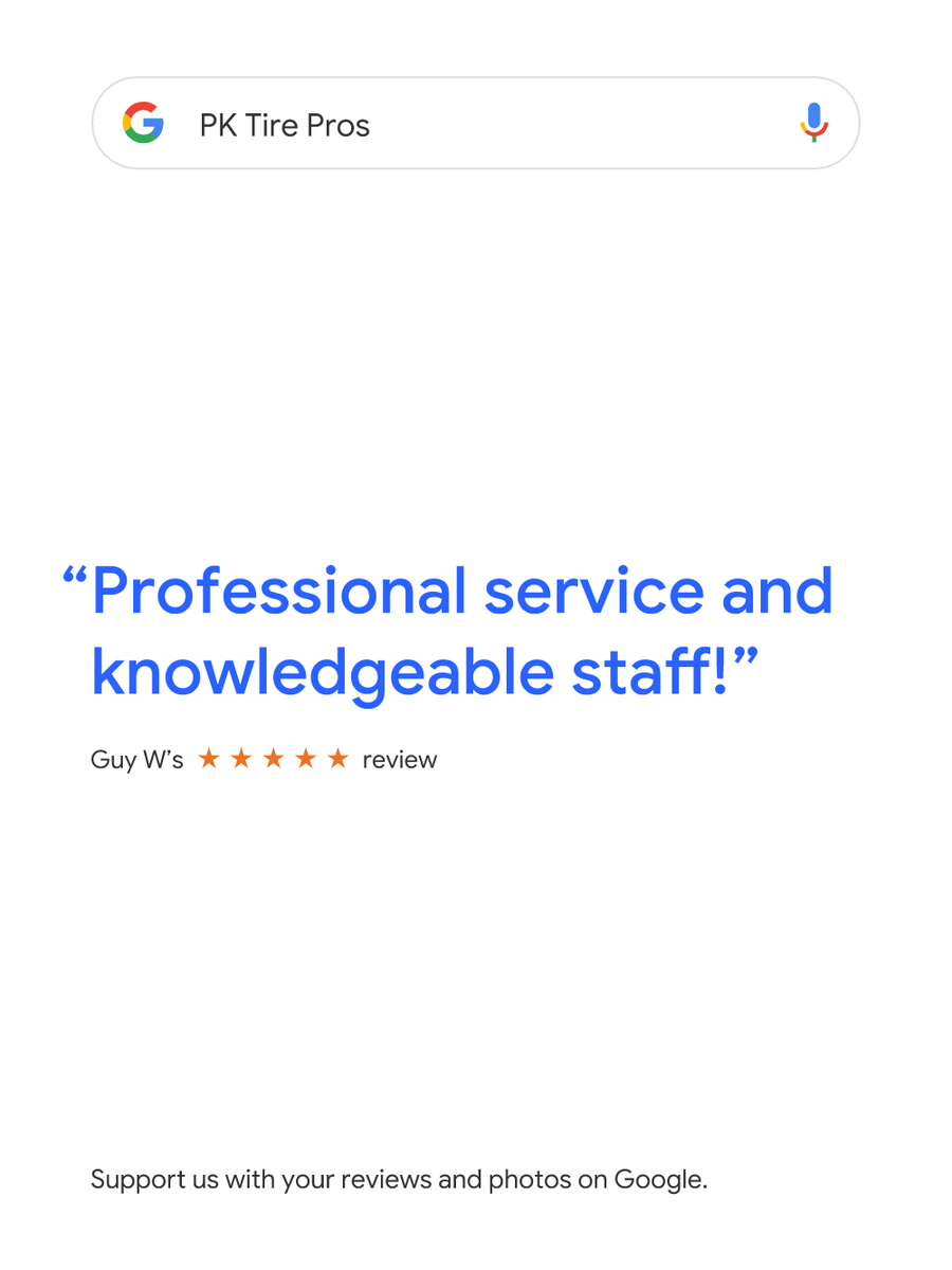 PKTirePros's tweet photo. Have you had a wonderful experience with us lately? Leave us a review here,  ,,,! We really appreciate it!   https://t.co/FYvsyovnd6 https://t.co/DXSpTOlIdQ