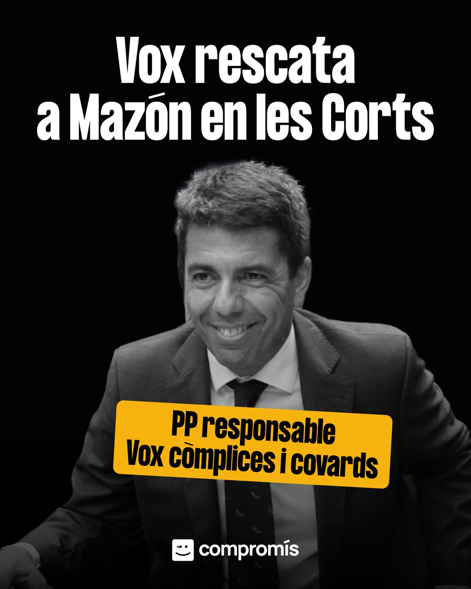 compromis's tweet image. Vox, el partit més mazonista.
Vergonya.