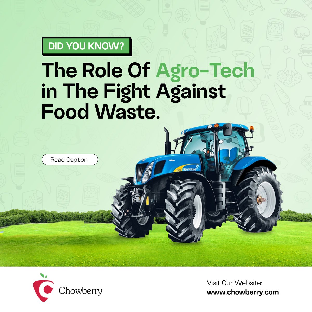 ChowberryHQ's tweet photo. 🌍 The Role of Agro-Tech in the Fight Against Food Waste 🍽️

Food waste is a global crisis, but Agro-Tech is changing the game! 🚀🌱 By integrating smart technology into the food supply chain, we can track, manage, and reduce waste more efficiently than ever before. https://t.co/hcv4Dbf9ne