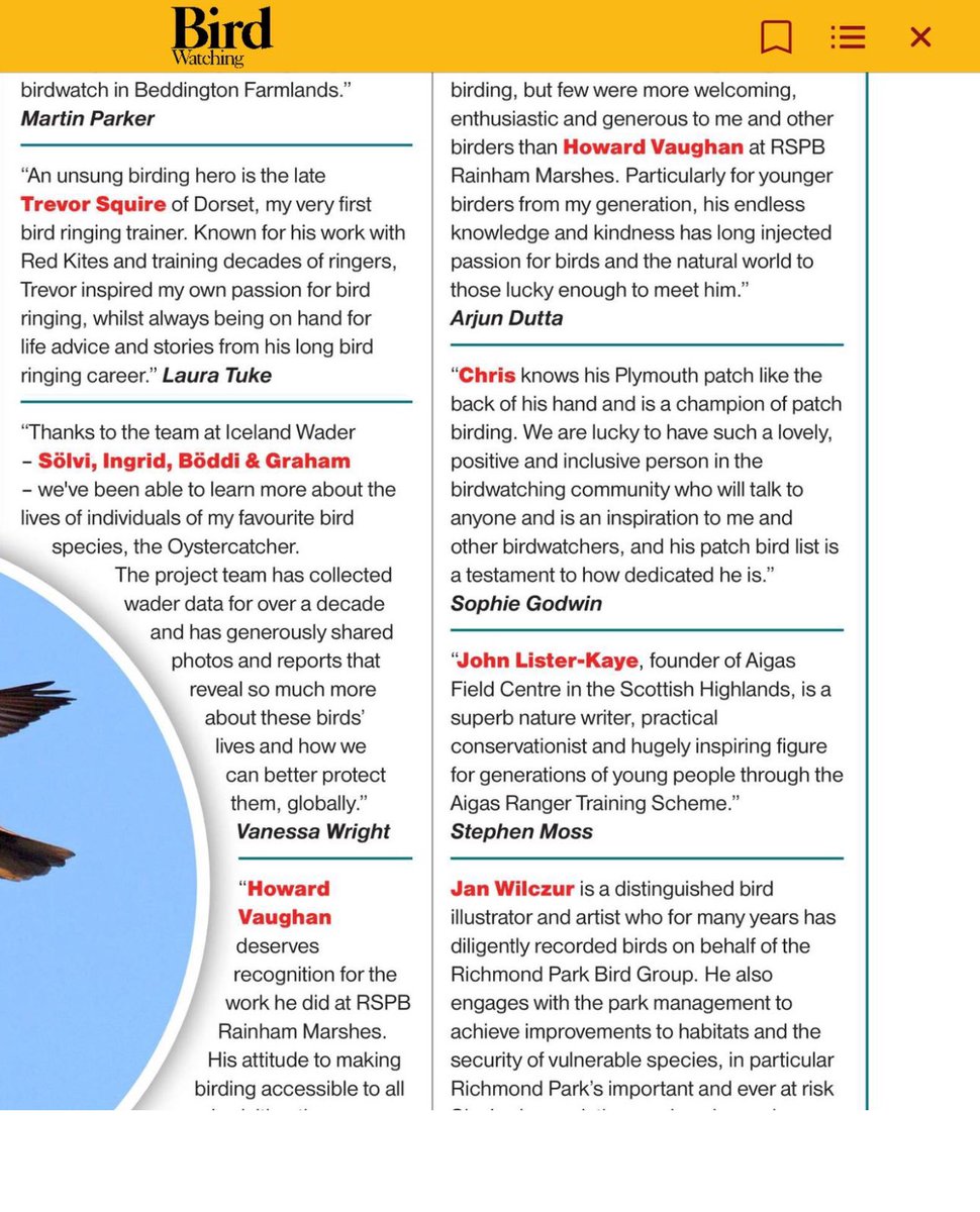 When I was asked by <a href="/suburbanwilduk/">Amanda Tuke</a> who my birding hero was, it was so obviously our <a href="/southdevonbirds/">Chris' Wildlife Sightings & Photography</a>. The dedication to his patch and just such a positive guy. Now featured in a magazine! 🫶🏼