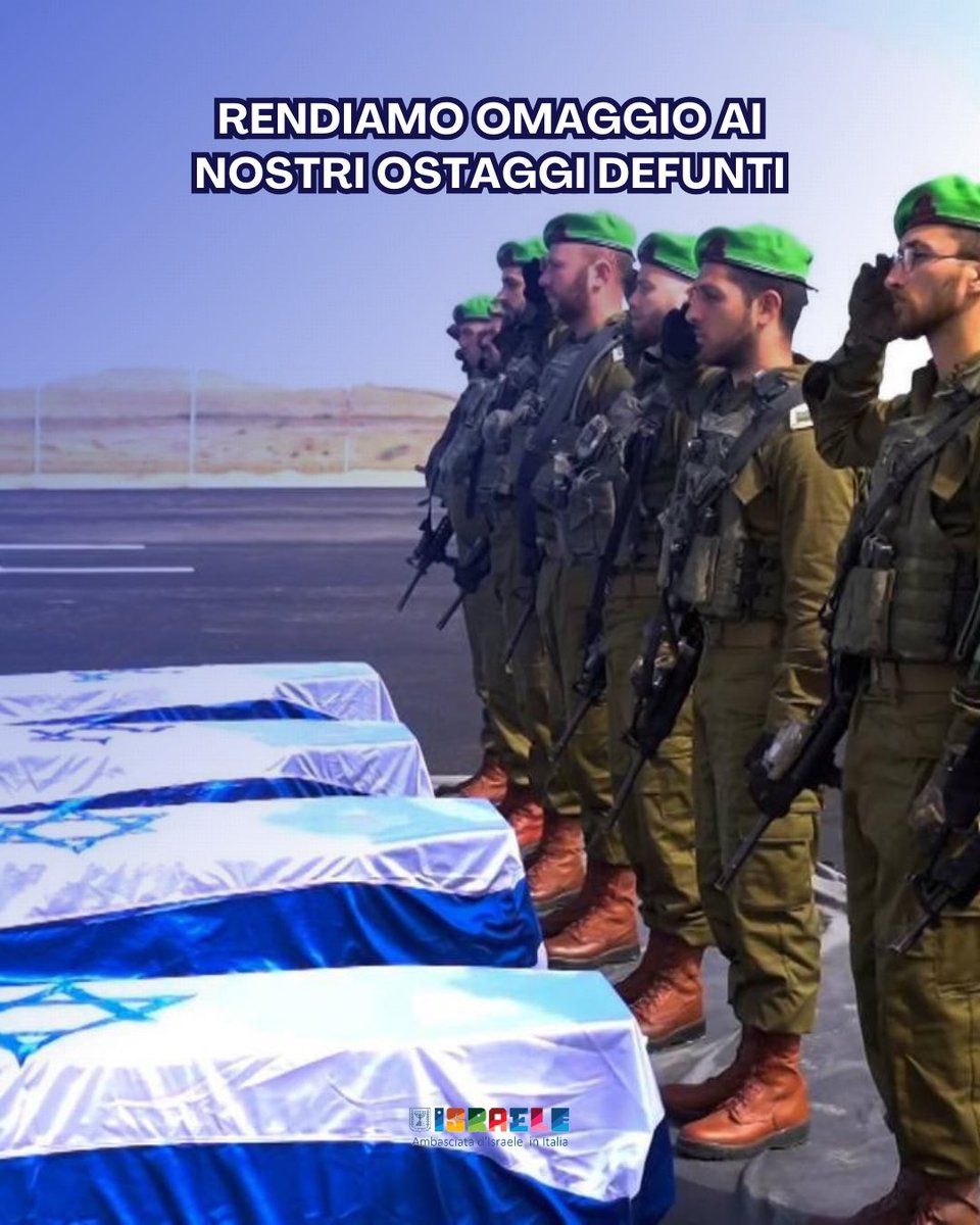 Israele in Italia 🎗️ (@israelinitaly) on Twitter photo Rendiamo omaggio ai nostri ostaggi defunti, tornati a casa dopo oltre 500 giorni nelle mani dei terroristi.
📸 <a href="/IDF/">Israel Defense Forces</a> Rendiamo omaggio ai nostri ostaggi defunti, tornati a casa dopo oltre 500 giorni nelle mani dei terroristi.
📸 <a href="/IDF/">Israel Defense Forces</a>