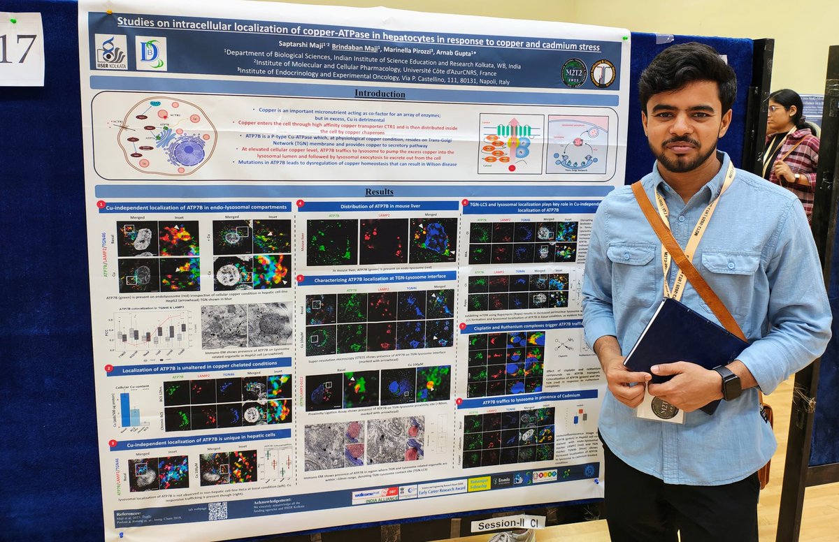 CopperBioGroup's tweet image. We are happy to announce that Brindaban Maji @BrindabanMaji from our lab was selected for a flash talk and poster presentation at the M2T2 2025 conference held at IIT Jodhpur. We congratulate him for receiving the poster award for the scientific poster session.
@iiserkol