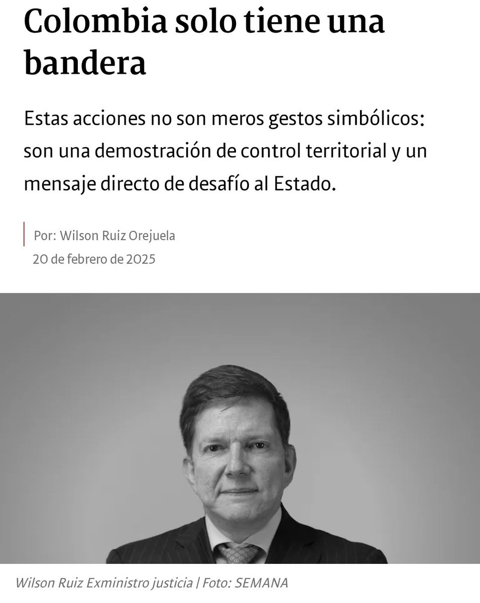 WilsonRuizO's tweet photo. "Esta 'paz total' se ha convertido en el instrumento jurídico a través del cual Petro empeñó nuestra libertad y tranquilidad a costa de la influencia electoral que estos grupos tienen en ‘sus’ territorios"

Link a la columna ➡️ https://t.co/68W4HjAWVb https://t.co/qbxbaYVV8I