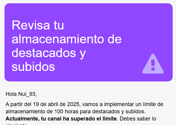 No, si pocos motivos me quedaban ya para dejar de stremear

Tengo 1760 horas de contenido destacado. Pero oye, que esto no se aplica a los VOD ni a las emisiones anteriores que por si solas, se borran a los dos meses.

*aplausos*