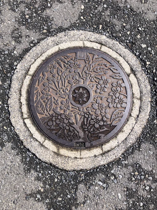 横須賀のマンホール。1枚目のゆるキャラ?をきっかけにヴェルニーさんのご存在を知りました。「ヴェルニーの水」は休止中?ぽかったけれど、また駅から歩いた時に体験?あるいは観られると良いな 