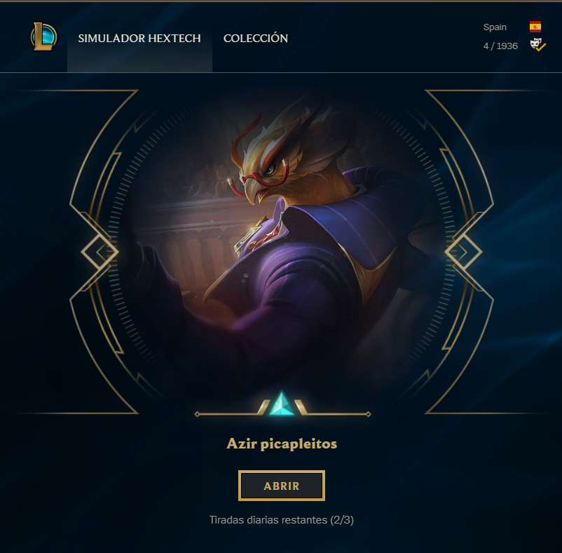 Xilerth's tweet photo. Ya que Riot Games no nos devuelve los cofres hextech, aqui les dejo una pequeña web que he hecho para abrir cofres, hasta que Riot rectifique
(3 cofres diarios)
https://t.co/lLYd0fOs1U

Estas son mis tiradas de hoy
#hextechSimulator #hextech #LeagueOfLegends #hextechChest https://t.co/x5EO5aQySf