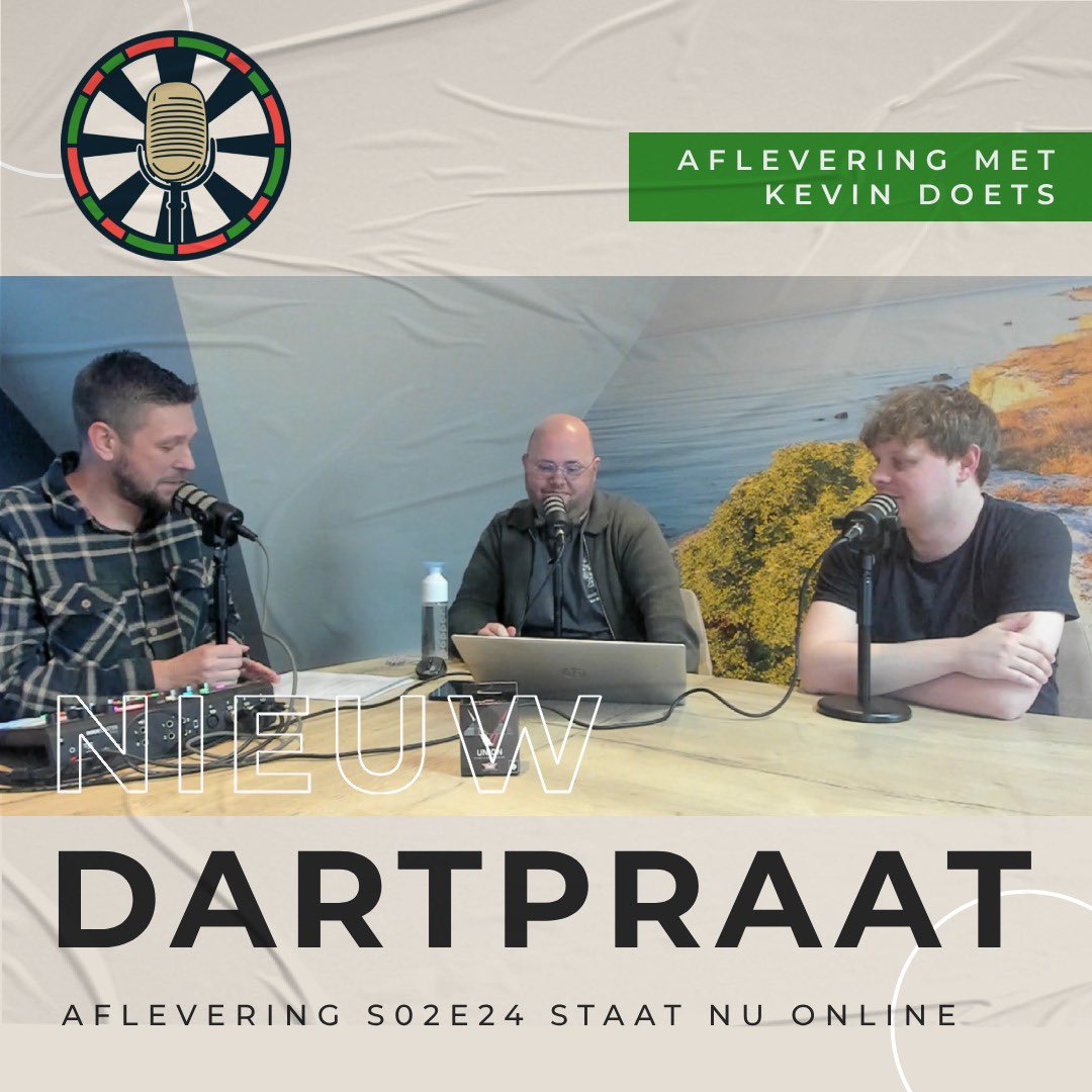 🎙️ 𝗗𝗮𝗿𝘁𝗽𝗿𝗮𝗮𝘁
🎧 Seizoen 2 | Aflevering 24
🇸🇪 Met Kevin Doets

🇸🇪 Het leven in Zweden
🐂 Carrière hoogtepunt
🎶 Doets, there it is!
📈 Concrete doelen voor 2025

🎧 📺 Dartpraat.nl