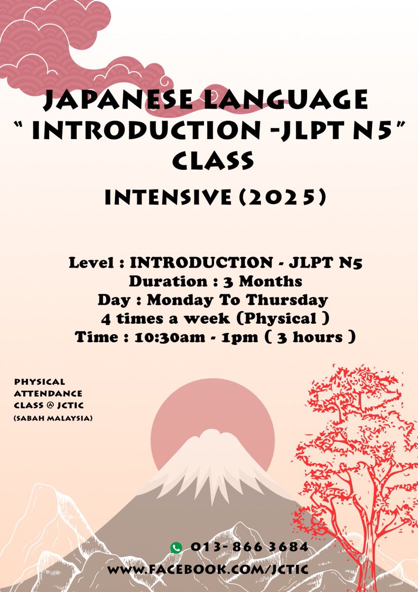 JCTIC_'s tweet photo. JCTIC opens new intakes both online &amp; physical classes!😆
We also offer intensive class for those who are planning to take the JLPT examination!💪🏼

Do contact us if interested!✨
#japanesestudy #にほんご #jlpt https://t.co/HAsUGT8IqS