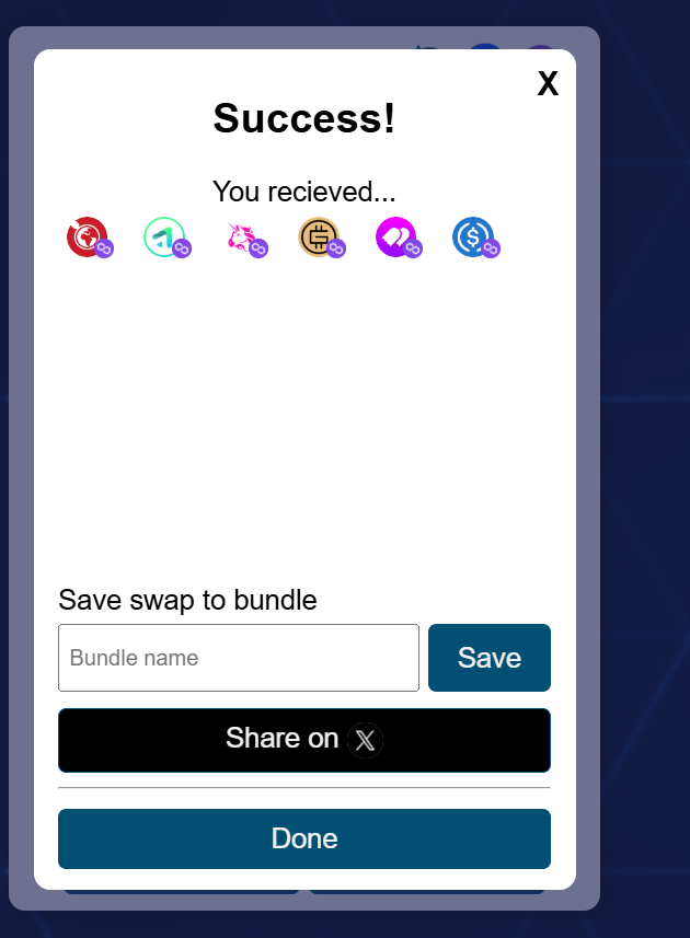 JamesPAui1's tweet photo. I just swapped using Bundle Share on ViciSwap. One link, one approval:  https://t.co/grL3mI7Eo5 #VCNT #ViciCoin #ViciSwap #ViciNFT #Crypto https://t.co/X0I3WIShvm