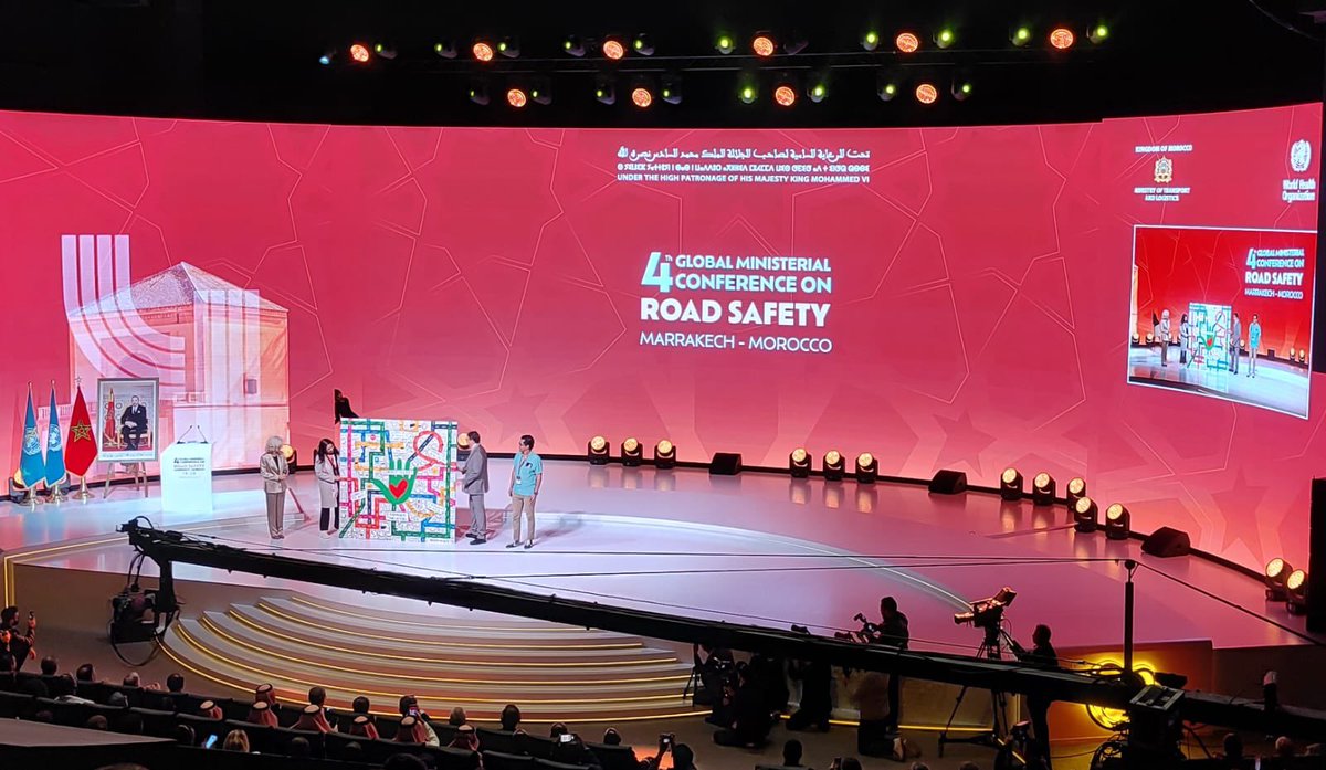 RoadSafetyNGOs's tweet image. "NGOs see the realities people face &amp;amp; commitments needed to #CommitToLife: 30km/h, low speeds, pedestrian facilities. NGOs can bring these realities &amp;amp; solutions to decision-making processes. We gift Yesterman's art to the Government of Morocco as the hope this will be the case."