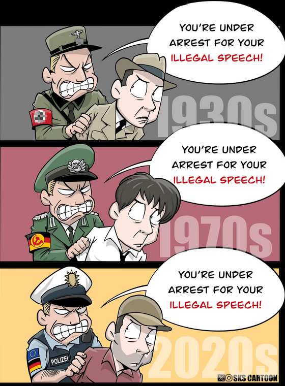 <a href="/skscartoon/">Skscartoon</a> posted a picture that if i as a german wanted to post it i have to do it this way 

Talking about free speech in germany