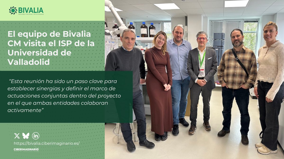 GrupoCiberimaginario (@ciberimaginario) on Twitter photo El equipo de #BIVALIACM visitó al grupo liderado por el Dr. Raúl Muñoz en el <a href="/ISPUva/">Institute of Sustainable Processes (UVa)</a>. Una reunión clave para definir acciones conjuntas en #Sostenibilidad y biotecnología ambiental 🌱♻️ | Puedes seguir la actividad de colaboración del #ISP en 👉 isp.uva.es El equipo de #BIVALIACM visitó al grupo liderado por el Dr. Raúl Muñoz en el <a href="/ISPUva/">Institute of Sustainable Processes (UVa)</a>. Una reunión clave para definir acciones conjuntas en #Sostenibilidad y biotecnología ambiental 🌱♻️ | Puedes seguir la actividad de colaboración del #ISP en 👉 isp.uva.es