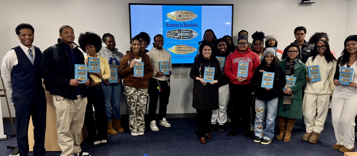 Ana Lucia Araujo, PhD (@araujohistorian) on Twitter photo Homecoming: Thank you <a href="/HowardU/">Howard University</a> Libraries for featuring my book Humans in Shackles: An Atlantic History of Slavery (<a href="/UChicagoPress/">UChicagoPress</a>) in its #BlackHistoryMonth Series yesterday: had a blast seeing my book receiving so much love at the home that gave birth to it ♥️ #slaveryarchive Homecoming: Thank you <a href="/HowardU/">Howard University</a> Libraries for featuring my book Humans in Shackles: An Atlantic History of Slavery (<a href="/UChicagoPress/">UChicagoPress</a>) in its #BlackHistoryMonth Series yesterday: had a blast seeing my book receiving so much love at the home that gave birth to it ♥️ #slaveryarchive