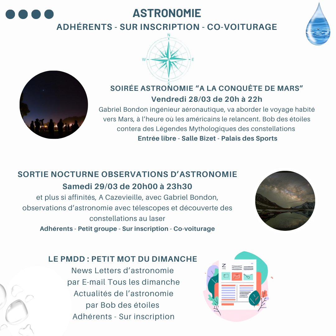 CetPartage's tweet photo. 🌿✨ Mars chez Connaissance &amp; Partage : conférences, sorties nature, astronomie, ciné-débats, balades 🌊🔭🎭
Plus d’infos 👉 https://t.co/vA54y0pWWs
#Astronomie #Culture #Nature #Randonnée #Mars2025 https://t.co/NinVOMvKzk