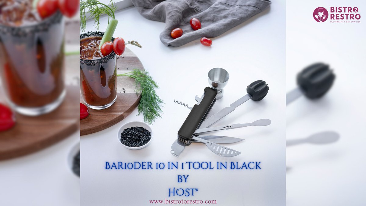 BistrotoRestro's tweet image. Meet the Bar10der 10-in-1 Tool in Black by HOST®—your all-in-one cocktail companion! Muddle, stir, strain &amp;amp; more.

 Grab it at BistroToRestro🍹

Buy Now: bistrotorestro.com/bar10der-10-in…

#CocktailTools #MixologyGifts #HomeBartender #Bar10der #BistroToRestro