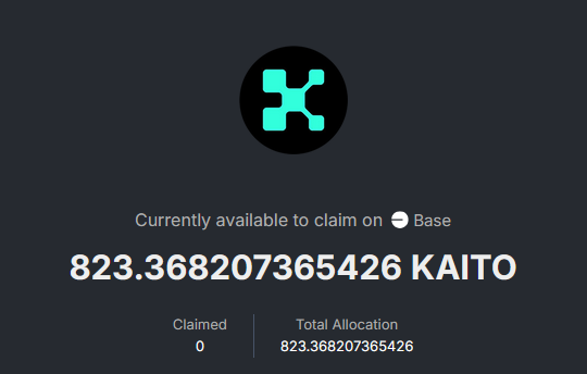 cryptorawk's tweet image. So this ended up being my lil $KAITO claim for 56.03 Yaps, which is about 14.7 $KAITO per Yap
