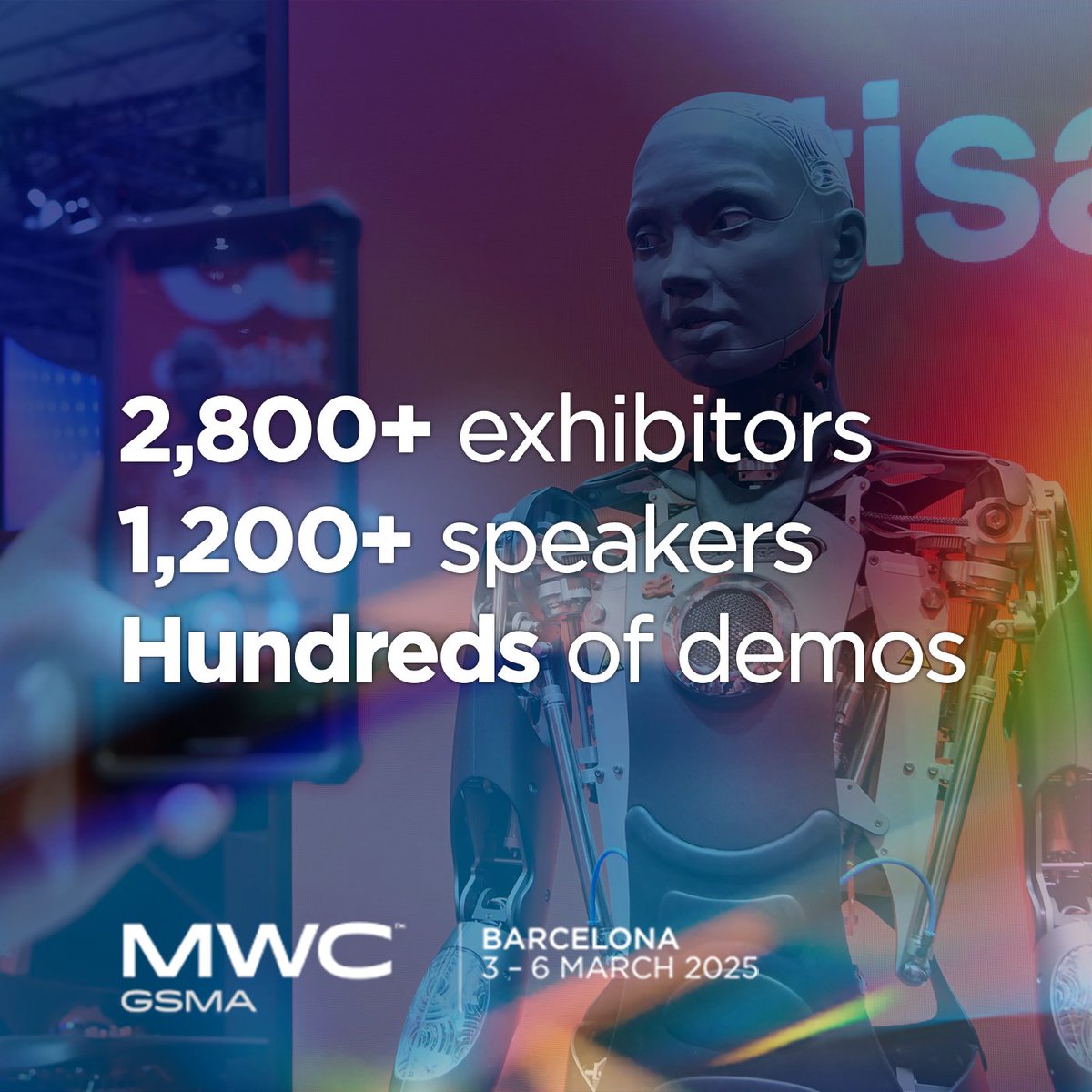 MWC (@mwchub) on Twitter photo With our biggest exhibition for 5️⃣ years & a broader range of iconic thinkers, there will be boundless opportunities for networking this year at #MWC25 🤝
From leaders of technology & policy to business and industry, who will you meet?
Get your pass 👉 gsma.at/ow With our biggest exhibition for 5️⃣ years & a broader range of iconic thinkers, there will be boundless opportunities for networking this year at #MWC25 🤝
From leaders of technology & policy to business and industry, who will you meet?
Get your pass 👉 gsma.at/ow