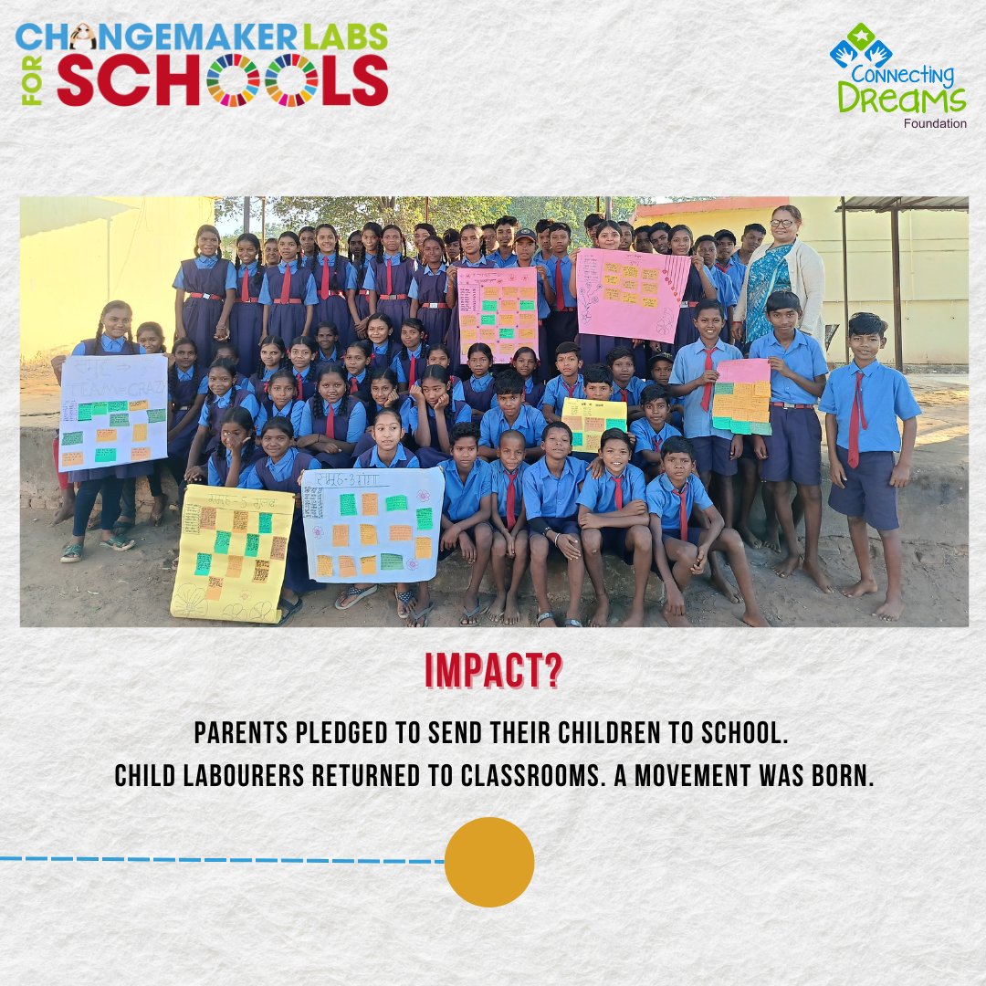 At Connecting Dreams Foundation, we believe in the power of education to transform lives. Through Changemaker Labs for Schools, students from Govt M S Amlideeh, are taking action - raising awareness, engaging communities &amp; helping children step into schools where they belong.