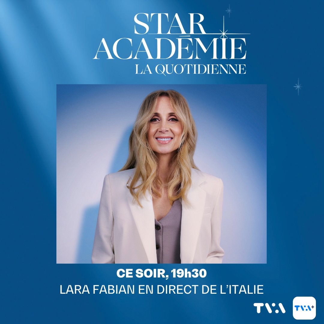 Ce soir, l'Académie reçoit un appel de sa marraine Lara Fabian! ☎️♥️

C'est un rendez-vous à 19h30 sur TVA! 📺 Quel privilège de vivre ça tous ensemble! ⭐️

🎓 La Quotidienne | Lundi au jeudi 19h30
🎤 Le Variété | Dimanche 19h
🗳️ Votez sur votestaracademie.ca 
#StarAcadémie