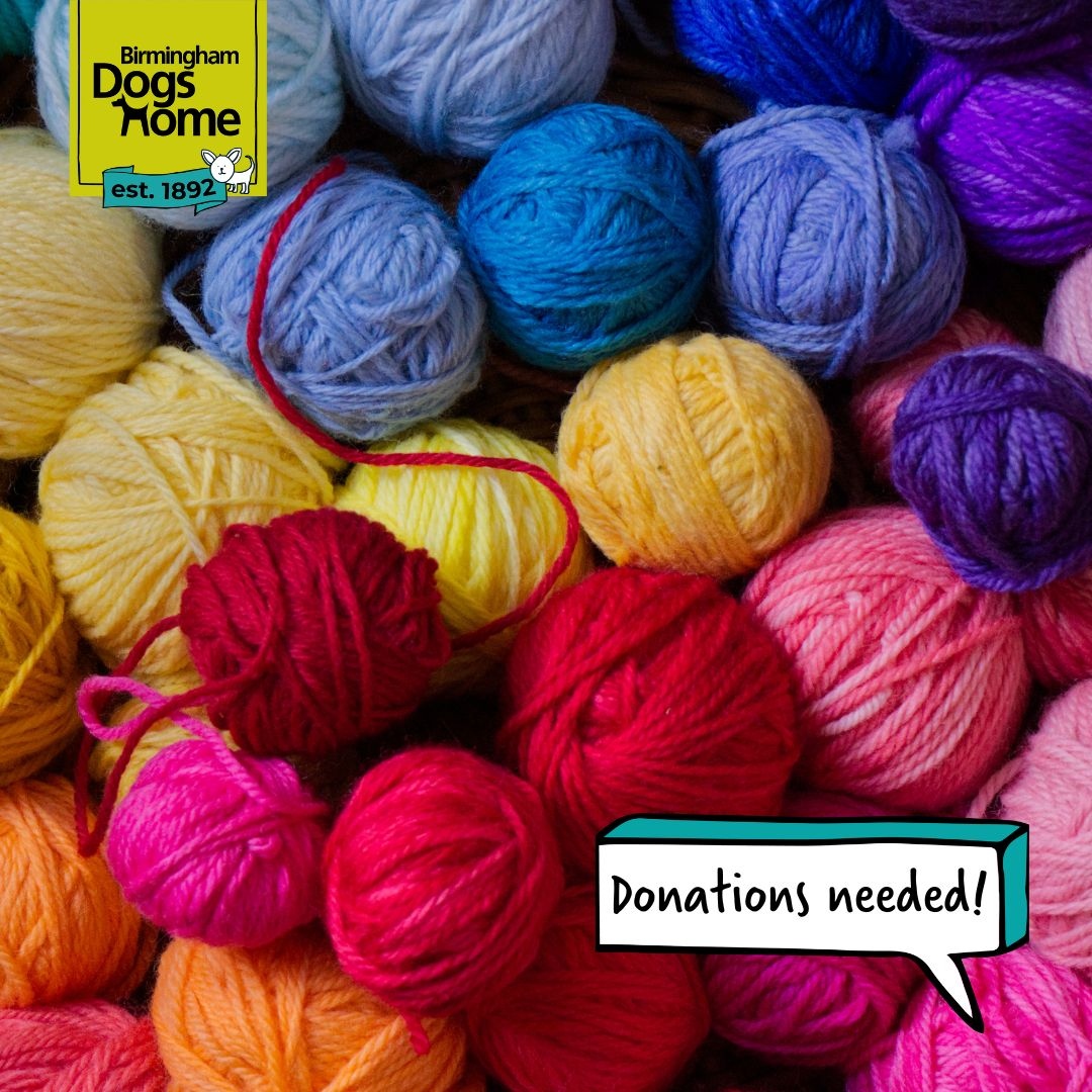🧶 Wool Donations Needed! 

Birmingham Dogs Home needs double knit wool for volunteers to craft warm blankets for our rescue dogs. 

If you can donate, please contact the Birmingham Centre for more details. Every ball of wool makes a difference! 💙  

📞  0121 643 5211