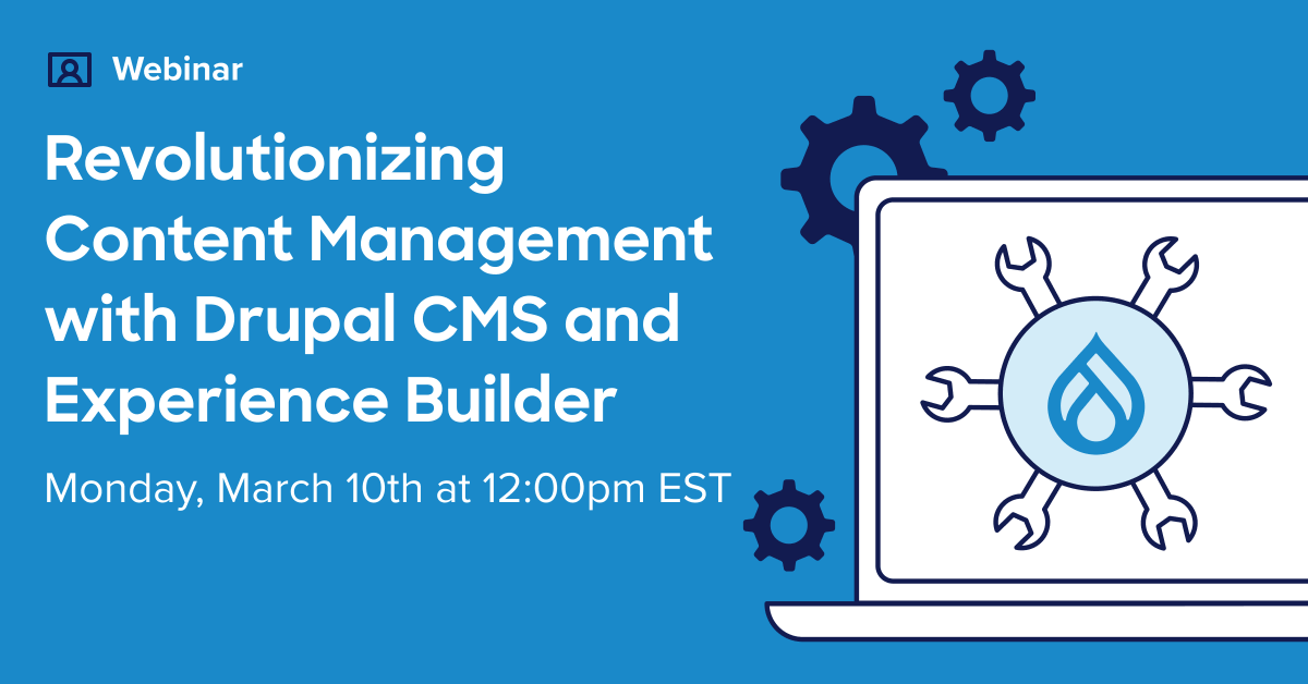 Mark your calendars for March 10 at 12 PM ET. Join us for an exclusive webinar with top experts from Acquia and the <a href="/drupalassoc/">Drupal Association</a>. Save your spot and discover how you can build faster, engage users effectively, and simplify your processes. acquia.com/events/webinar…