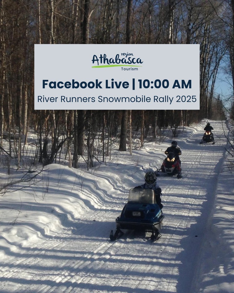 This Saturday, February 22, Athabasca River Runners host their Annual Snowmobile Rally! We'll be at the Forfar staging ground with a Facebook Live at 10 am to check out this exciting event! #LiveLifeOutside #VisitTheAthabascaRegion