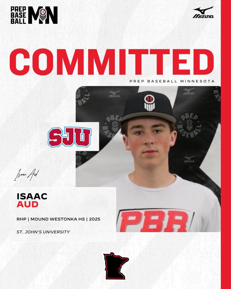 🎓𝐂𝐨𝐦𝐦𝐢𝐭𝐦𝐞𝐧𝐭 𝐖𝐚𝐭𝐜𝐡🎓

Isaac Aud, (2025, RHP, <a href="/MWHSbaseballMN/">Westonka Baseball</a>) commits to St. John's University.

👤 loom.ly/sL3_eXg

<a href="/I_Aud6/">Isaac Aud</a> ✖️ <a href="/SJU_Baseball/">SJU Baseball</a>
