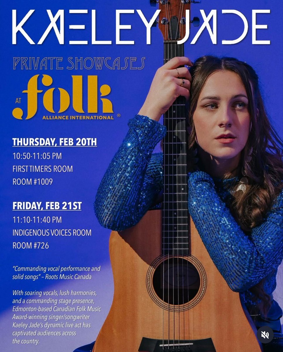 Tonight and Friday <a href="/Kaeley_Jade/">Kaeley Jade</a> showcases at @Folk_Alliance !