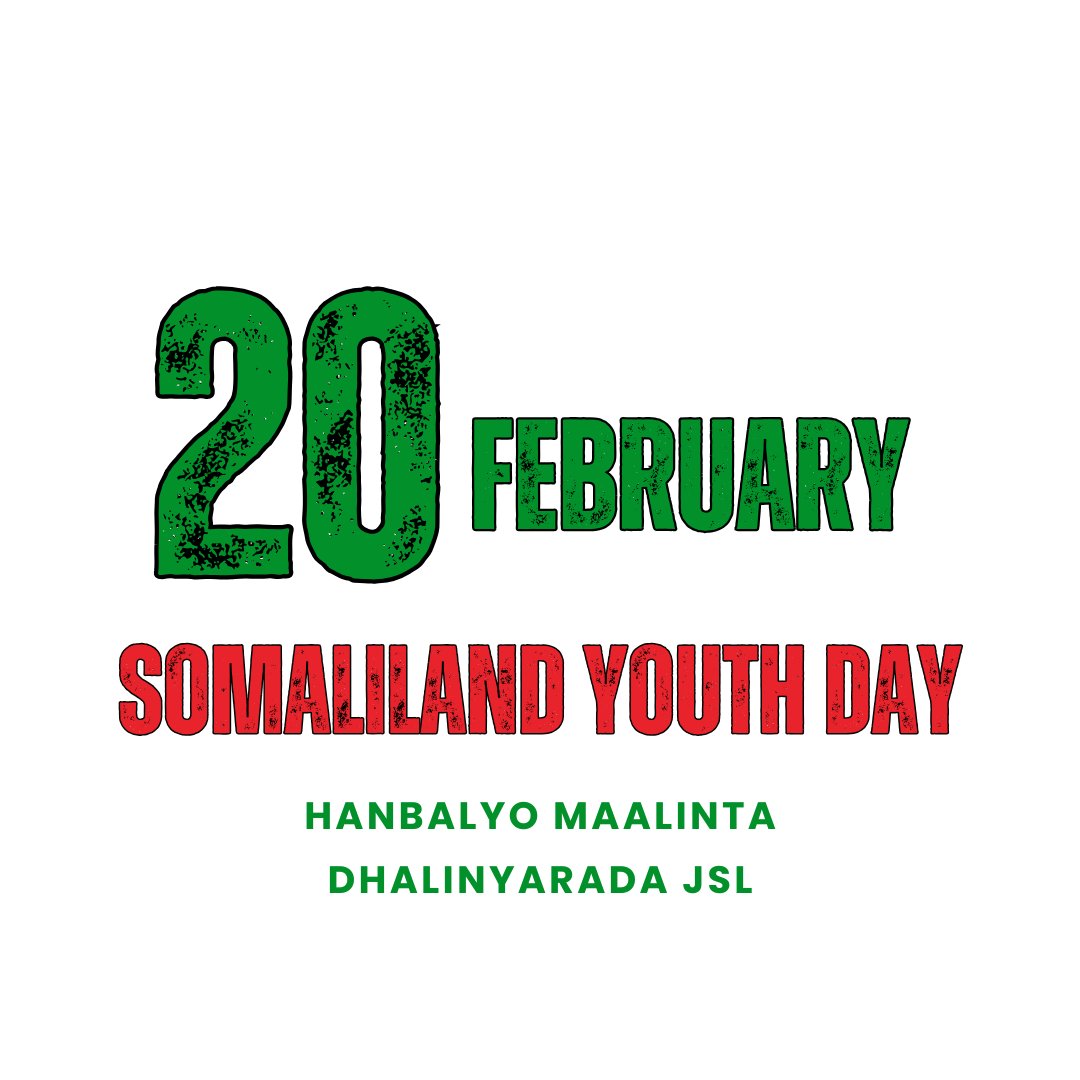 MohamudHAbdi's tweet image. I extend my warm congratulations to all the youth in the Republic of Somaliland on the occasion of February 20th, which is designated as Somaliland Youth Day.
This day also marks the anniversary of the Stone-Throwing Uprising on February 20, 1982, when young Somalilanders…