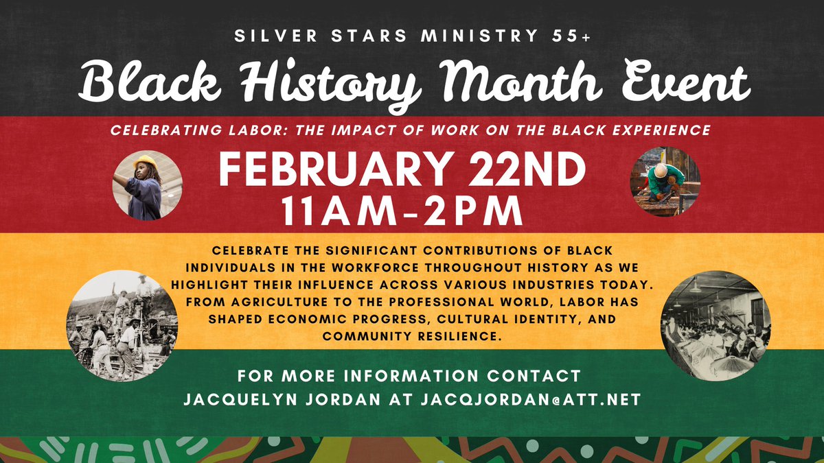 Calling All 55+ Join The Silver Stars Ministry This Sat. 2/22/25 11 am for their Annual Black History Month Event! #BlackHistoryMonth #BlackHistory #WeAreLivingWord mailchi.mp/e8ecff4a4228/h…