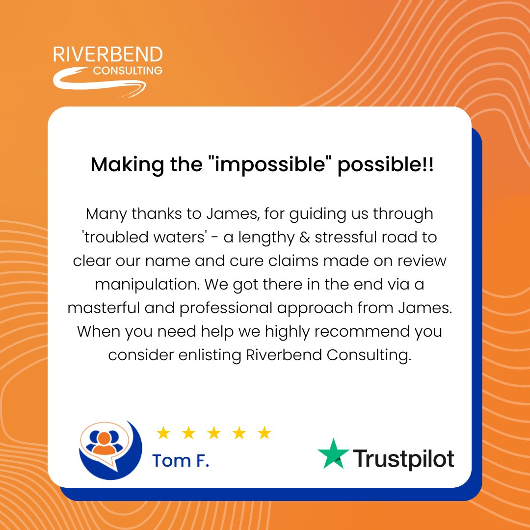RiverbendConsul's tweet image. Facing review manipulation claims? Let our team guide you through the process. At Riverbend Consulting, we provide a masterful and professional approach to get you the results you need. 💪✨  

#AmazonSellers #EcommerceSupport #RiverbendConsulting #ExpertHelp #CustomerSuccess