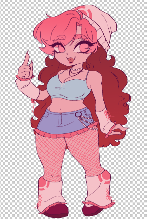 [lil wip,,, drawing her as a pokemon trainer (i still need to add her abra!]