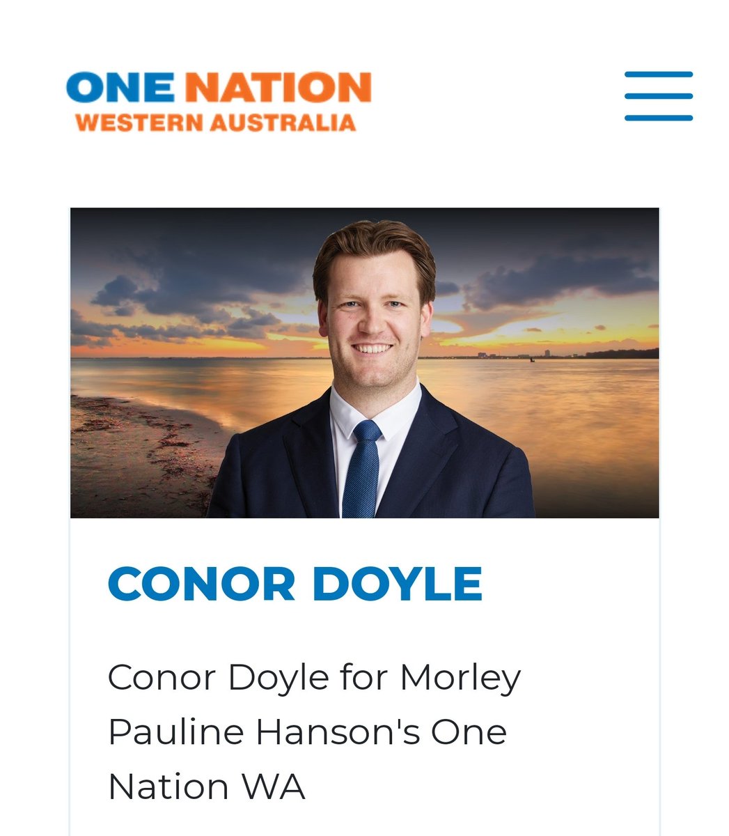 ***Please Share***
Introducing Conor Doyle who is the One Nation WA candidate for Morley.

Conor was born in Perth and grew up in Donnybrook and Bunbury before moving back to Perth to study. He graduated with a Bachelor of Commerce degree and works as a Chartered
Accountant