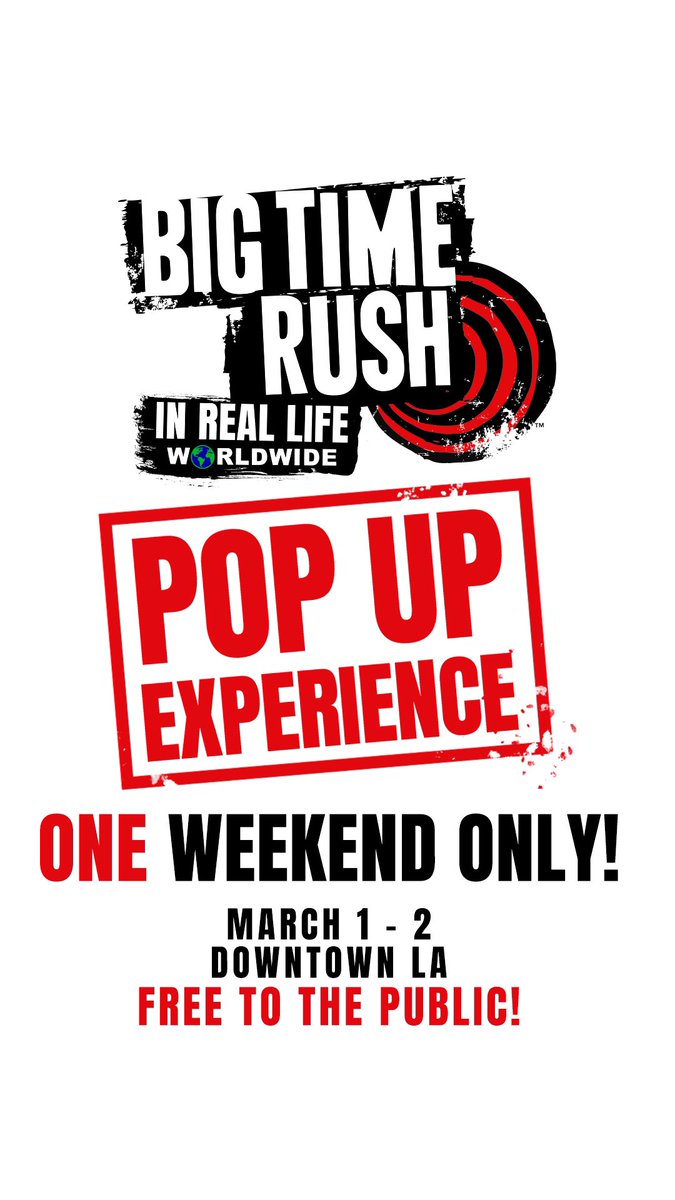 Join us for a FREE BTR pop-up experience in LA next weekend!! Info and details 👇

bigtimerushofficial.com/la-popup-show/