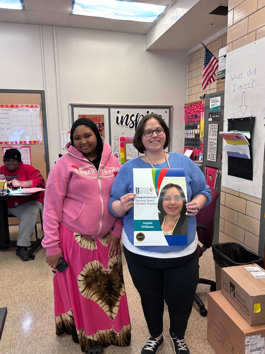 Congrats to Ms. Williams on becoming an NBCT!