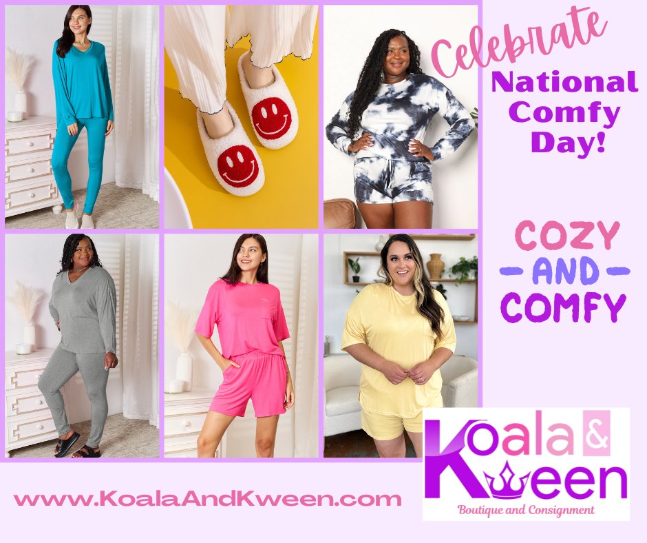 Whether it's your everyday look or just your weekend wear, we can all get behind National Comfy Day on February 20th!

#NationalComfyDay #Loungewear #WeekendWarrior #boutique #KoalaAndKween