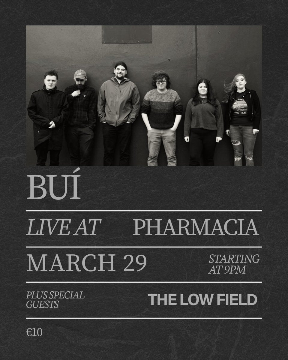 new show! we support our pals <a href="/buitheband/">Buí</a> on March 29th in Pharmacia, Limerick. it's Buí's first live show in over 2 years, come show em some love. we may have new songs xx

tickets - eventbrite.ie/e/bui-pharmaci…