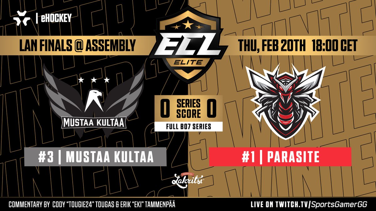 SportsGamerGG's tweet photo. π΄ WE ARE LIVE with the #ECL25Winter Elite Finals! π
@MustaaKultaaNHL vs @ParasiteNHL
πΊ https://t.co/7RWk9GjyB4
ποΈ @Tougie24 @EkiTammenpaa
#eHockey | #NHL25 | #KouvolanLakritsi https://t.co/KBQf56eEoH