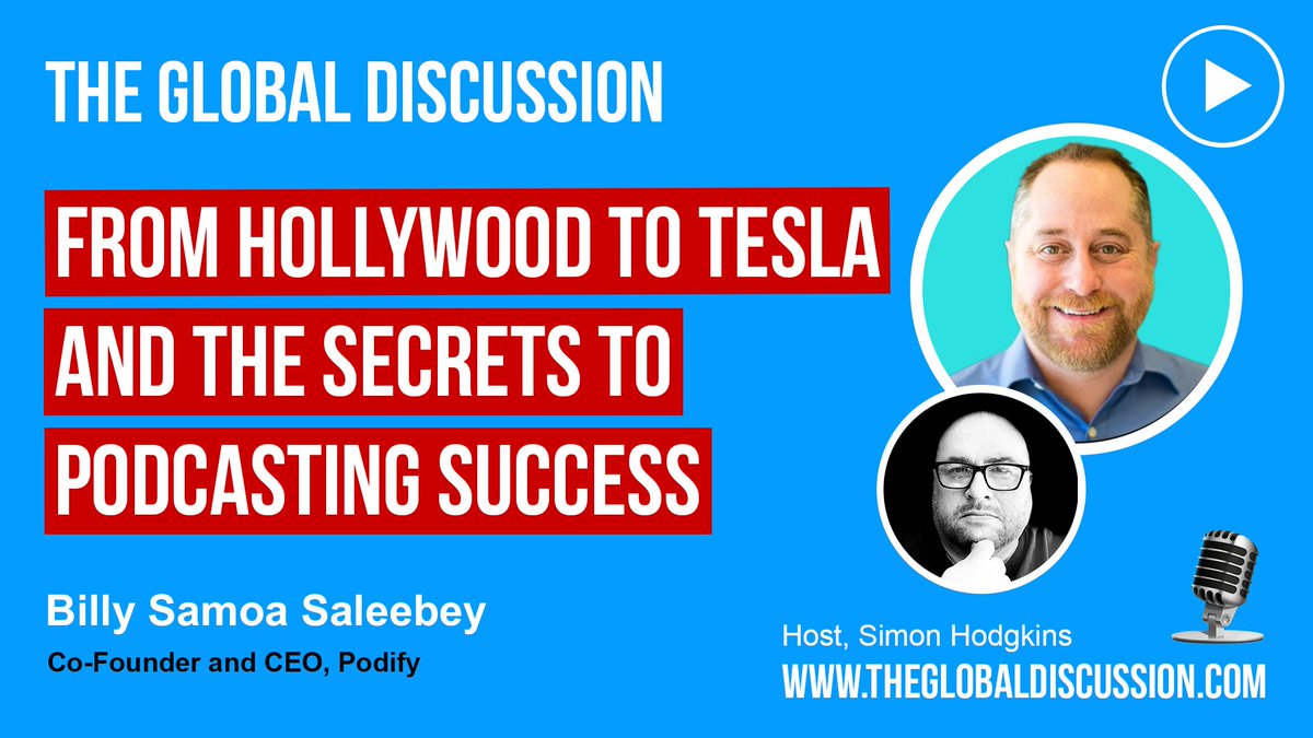 New Episode: From Hollywood to Tesla to Podcast Success theglobaldiscussion.com/tgd/billy-samo… with Billy Samoa Saleebey Ep 245 - The Global Discussion
#Hollywood #Tesla #Podcasting