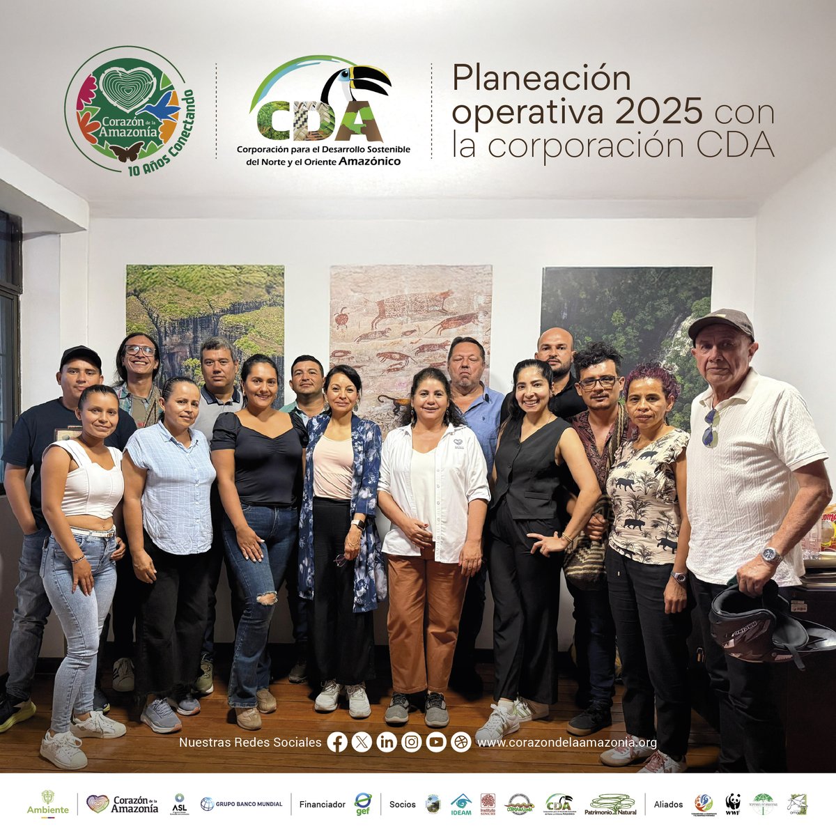 Planeación operativa 2025 con la <a href="/CorporacionCDA/">Corporación CDA</a>. 
Junto con el equipo de la corporación CDA realizamos la planeación operativa para el año 2025, donde se presentaron los principales resultados y se priorizaron acciones del proyecto <a href="/CorazonAmazonia/">Corazón de la Amazonía</a>.

📰corazondelaamazonia.org/post/planeació…