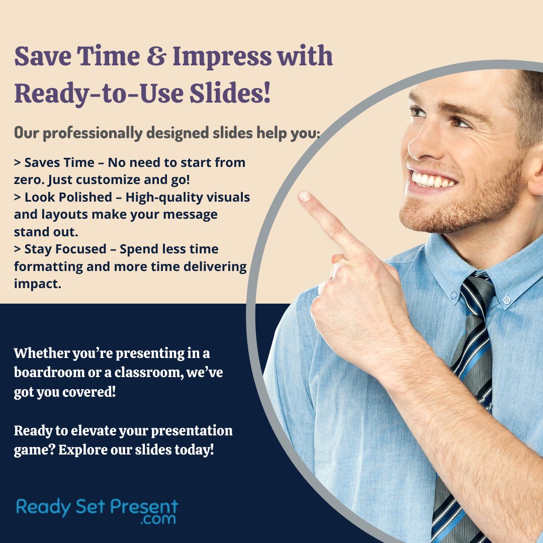 readysetpresent's tweet photo. Why spend hours designing slides when you can focus on delivering impact? 
Get ready-to-use slides that save time, look professional, and keep your audience engaged! 
https://t.co/10XfFMgqx5
#readysetpresent #presentationmadeeasy #readytouseslides https://t.co/PSZVzMrOgo