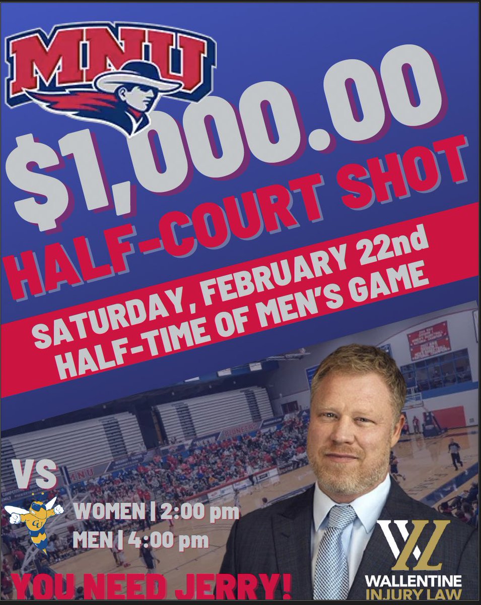 🏀 $1,000 half court shot! Halftime of the men's game on Saturday! The women go for a perfect conference season at 2pm, the men look to lock up the 4-seed at 4pm with a $1,000 half court fan shot at halftime. #FearTheNeer